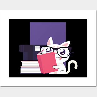 Cat Book Love Posters and Art